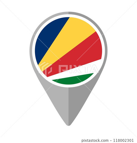 Seychelles Flag on Location Pin	 118002301