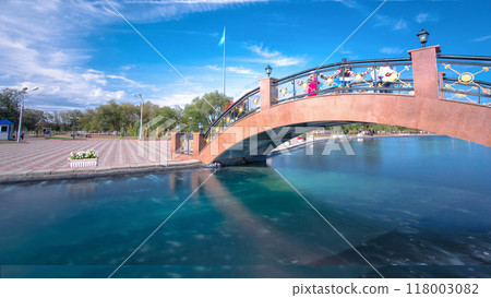 Park named after the First President of the Republic of Kazakhstan in the city of Aktobe timelapse hyperlapse. 118003082