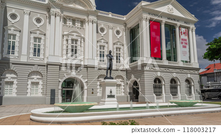 The Victoria Theatre and Concert Hall is a performing arts center in the Central Area of Singapore timelapse hyperlapse. 118003217
