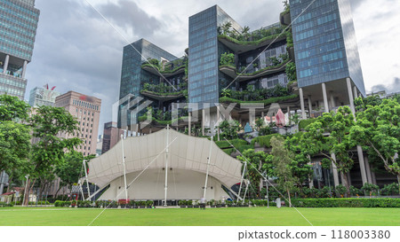 Hong Lim Park timelapse hyperlapse covered by some bushes and a large trees with terraced gardens on a background Hong Lim Park timelapse hyperlapse covered by some bushes and a large trees with terraced gardens on a background 118003380