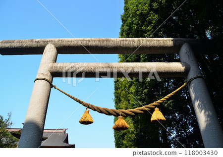 群馬縣前橋市下大谷町的育兒之神三安神社在朝陽下熠熠生輝 118003430