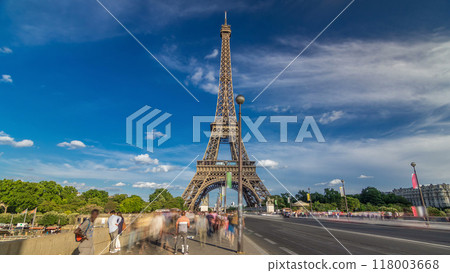 Eiffel Tower view from the Bridge of Jena timelapse hyperlapse, Paris, France Eiffel Tower view from the Bridge of Jena timelapse hyperlapse, Paris, France 118003668