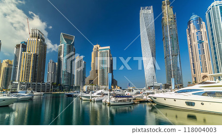 Dubai Marina tallest towers in Dubai timelapse hyperlapse 118004003