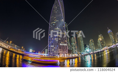 Dubai Marina tallest towers in Dubai timelapse hyperlapse 118004024