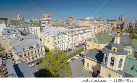 Panoramic view of the building from the roof of center Moscow timelapse, Russia Panoramic view of the building from the roof of center Moscow timelapse, Russia 118004052