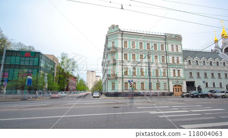 Building and church on Prospect Mira Street in Moscow timelapse hyperlapse. Building and church on Prospect Mira Street in Moscow timelapse hyperlapse. 118004063