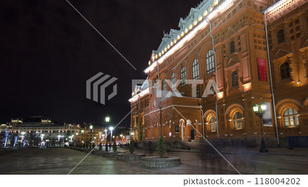 Museum of the Patriotic War of 1812 at the Red Square of Russia in Moscow timelapse hyperlapse 118004202