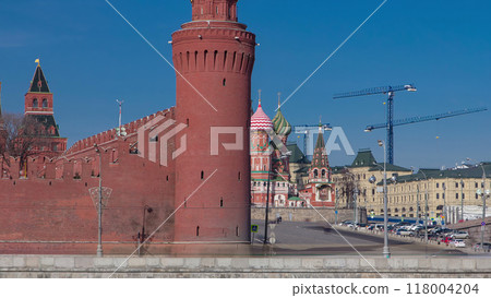 St. Basils cathedral timelapse hyperlapse in Moscow, Russia 118004204