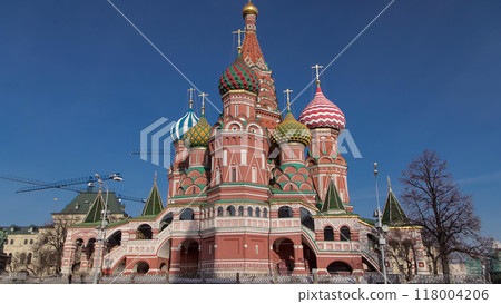 St. Basils cathedral timelapse hyperlapse in Moscow, Russia 118004206
