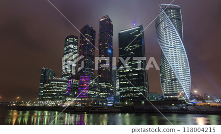 Skyscrapers International Business Center City night timelapse hyperlapse, Moscow, Russia Skyscrapers International Business Center City night timelapse hyperlapse, Moscow, Russia 118004215