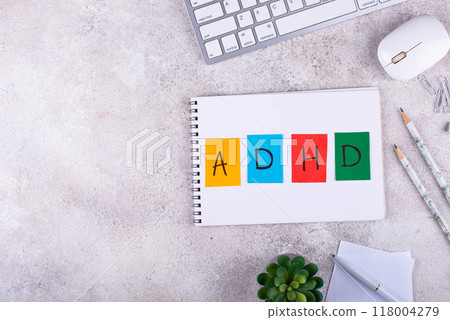 ADCH concept with letter on work desk ADCH concept with letter on work desk 118004279