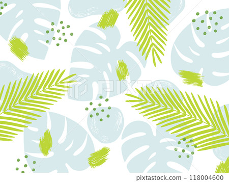 Stylish botanical background of tropical plants 118004600