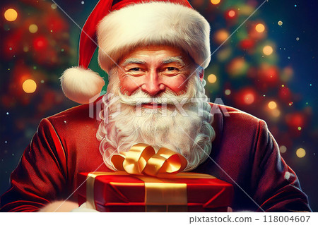 A person giving presents at Christmas 118004607
