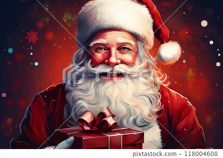 A person giving presents at Christmas 118004608