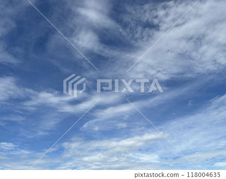  White clouds in blue sky 118004635