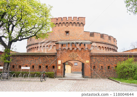 Kaliningrad, Russia, April 18 2024: Entrance to Amber Museum in Fortress Dohna. Kaliningrad, Russia, April 18 2024: Entrance to Amber Museum in Fortress Dohna. 118004644