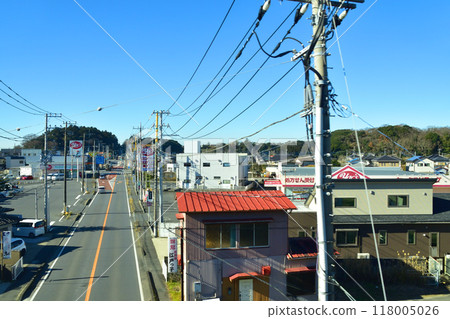 JR East, Kashima Line, train window view from Sawara Station to Kashima-Jingu Station (Winter 2022) 118005026
