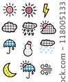 Gingham check weather icon set 118005133