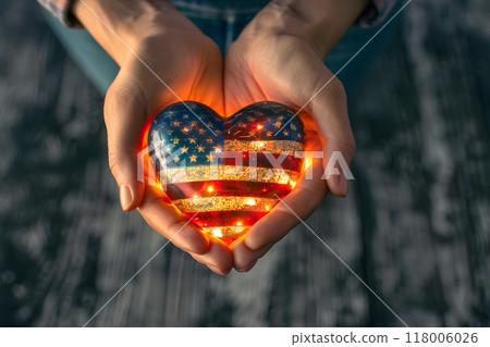 heart, flag, hands 118006026