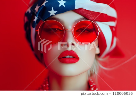 Patriot's Day, the girl with the U.S.A. flag 118006036