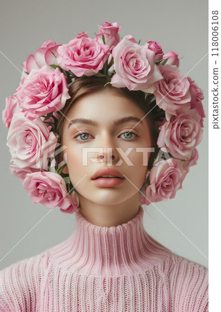 The girl with the roses on her head	 118006108