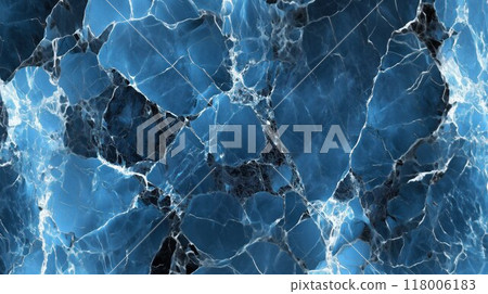 Layered black slate and blue marble textures with intricate patterns of cracks and veins. 118006183