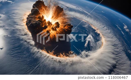 Meteorite falls in the Pacific Ocean/cosmic impact 118006467