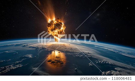 Meteorite falls in the Pacific Ocean/cosmic impact 118006481