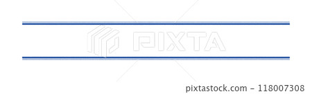 Hand-drawn simple straight decorative border - Frame material with double blue lines and text decoration - Raised border 118007308