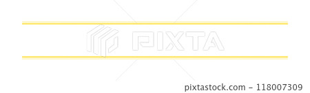 Hand-drawn simple straight decorative border - Frame material with double yellow lines and text decoration - Raised border 118007309