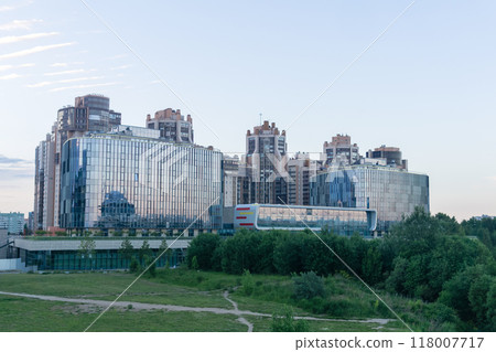 Cityscape in Saint Petersburg with residential buildings 118007717