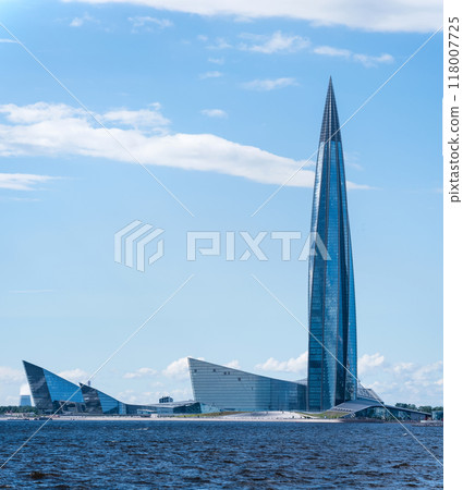 view of the Lakhta Centre skyscraper on the shore of the Neva Bay view of the Lakhta Centre skyscraper on the shore of the Neva Bay 118007725