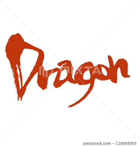 Dragon Dragon handwritten design lettering Red 118008005