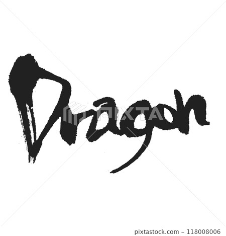 Dragon Dragon handwritten design lettering black 118008006