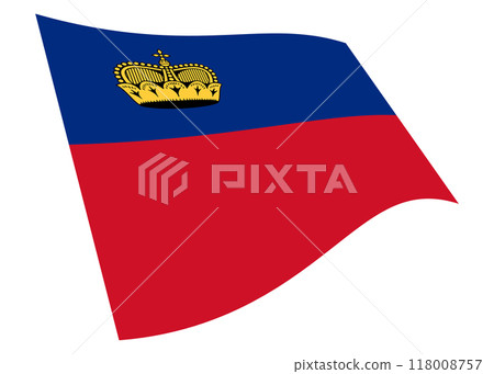Liechtenstein waving flag 3d illustration 118008757