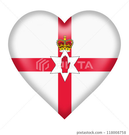 Northern Ireland flag heart button 118008758