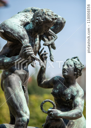 Artistic sculptures in the Waldstein Garden in Mala Strana district, Prague, capital of Czech Republic Artistic sculptures in the Waldstein Garden in Mala Strana district, Prague, capital of Czech Republic 118008856