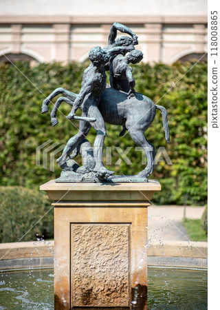 Artistic sculptures in the Waldstein Garden in Mala Strana district, Prague, capital of Czech Republic 118008865