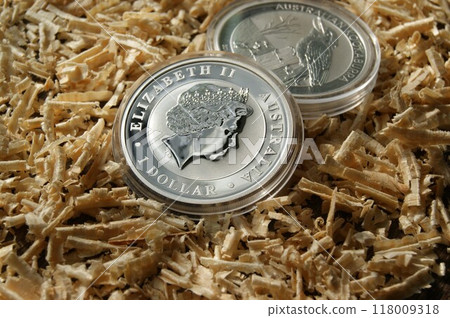 Australian silver investment coins in capsules. One ounce of pure silver. Australian silver investment coins in capsules. One ounce of pure silver. 118009318