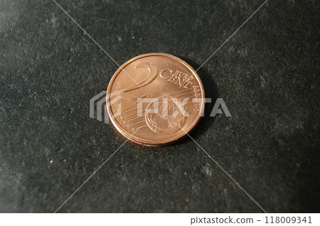 New shiny 2 euro cent coin. European currency, 118009341