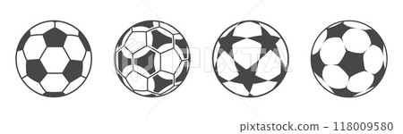 Football or soccer ball flat vector icon simple black style 118009580
