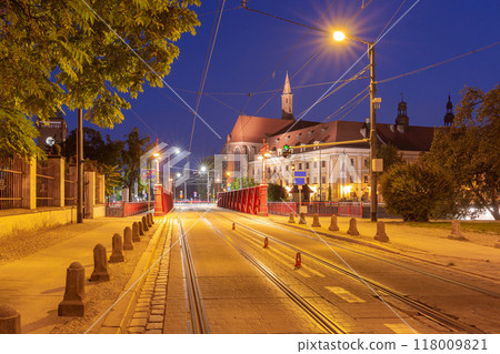 Night View of Most Piaskowy, Wroclaw, Poland Night View of Most Piaskowy, Wroclaw, Poland 118009821