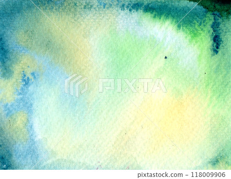 .Cool green and yellow watercolor wash, with a subtle gradient and delicate texturing, ideal for fresh background designs .Cool green and yellow watercolor wash, with a subtle gradient and delicate texturing, ideal for fresh background designs 118009906