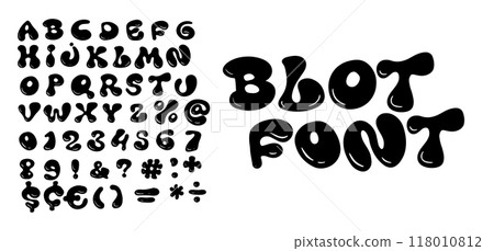 Blot font with bubble cartoon letters. Blob alphabet plasticine, spots art, childish game headline and logo. Playful bubbles letters, vector flat typographic design. Liquid type Blot font with bubble cartoon letters. Blob alphabet plasticine, spots art, childish game headline and logo. Playful bubbles letters, vector flat typographic design. Liquid type 118010812