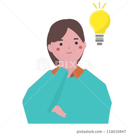 Young woman having an idea. Vector illustration Young woman having an idea. Vector illustration 118010847