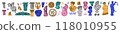 Colorful doodle illustration of Ancient Rome Sculptures 118010955