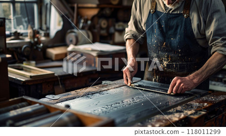 Artisan Printmaking on Traditional Press 118011299