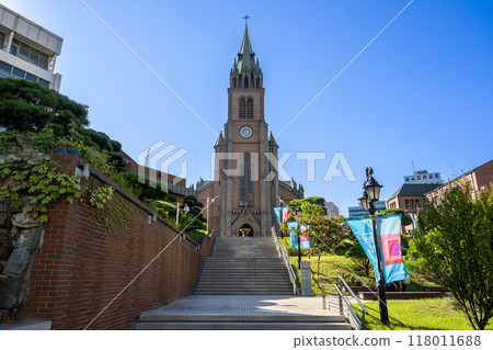 Myeongdong Cathedral, a tourist attraction in Myeongdong, Seoul 118011688