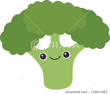 Cute broccoli with smiling face 118011967