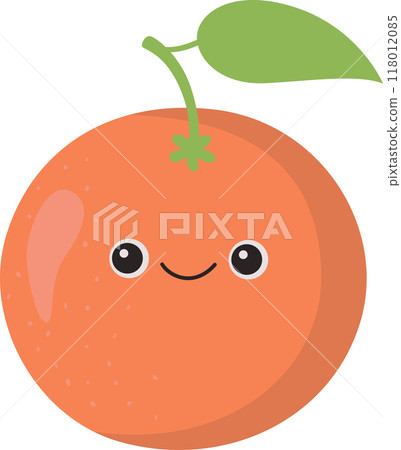 Cute orange with smiling face Cute orange with smiling face 118012085
